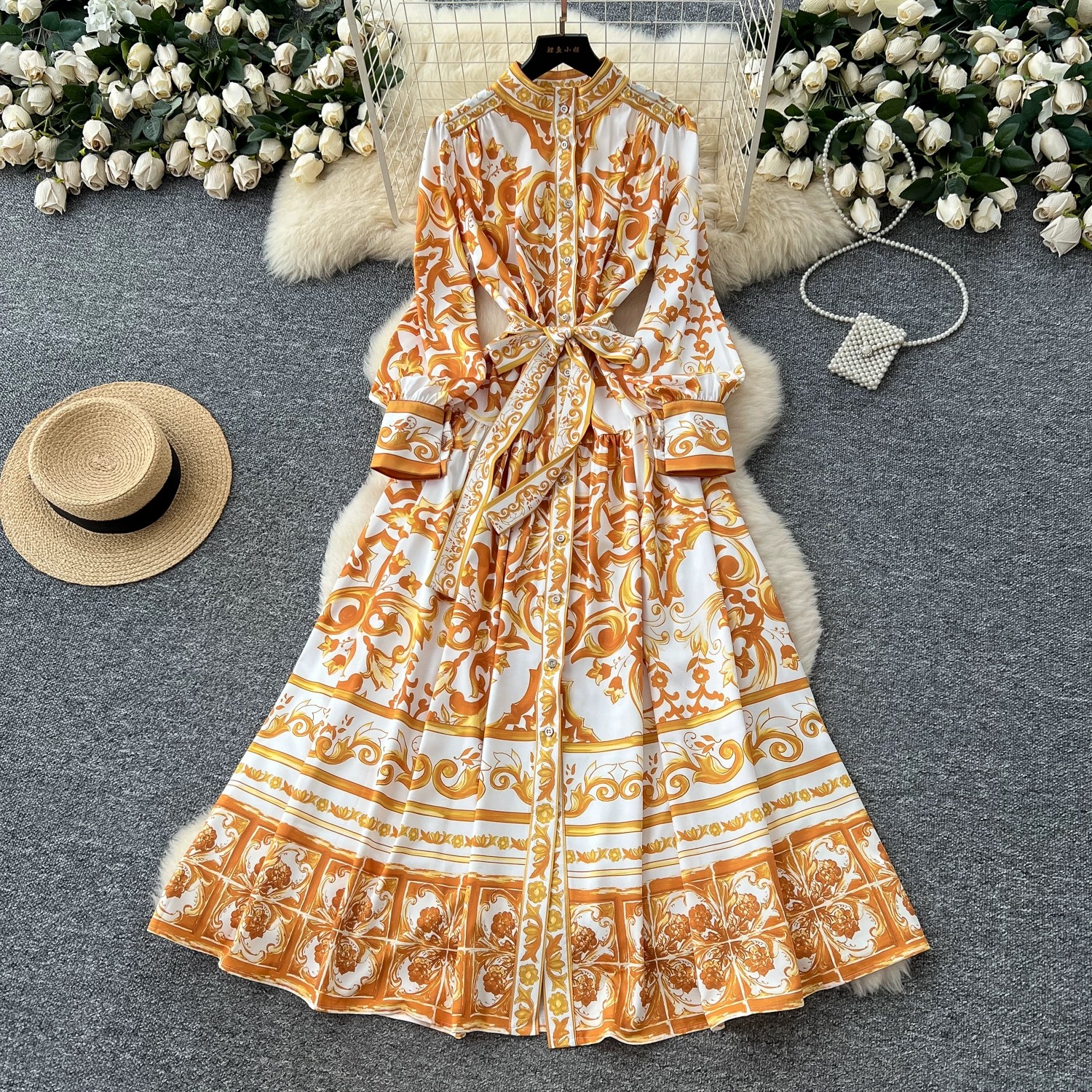 Always on the go print dress ED154 images